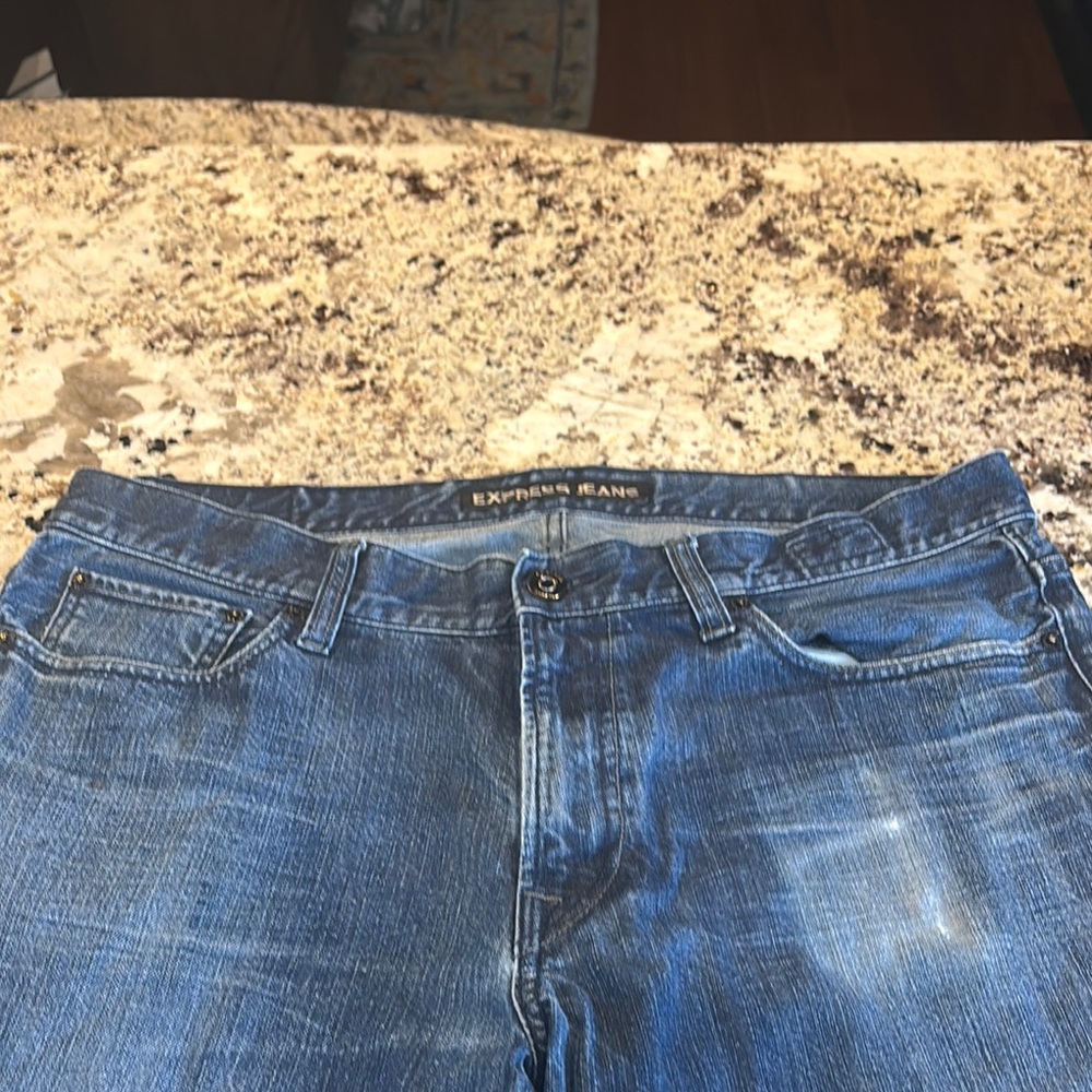 Express Men's Straight Jeans - Blue